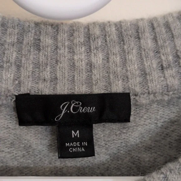 J Crew Heather Gray Crew Neck Sweater Merino Wool/Alpaca Size M - Picture 2 of 5